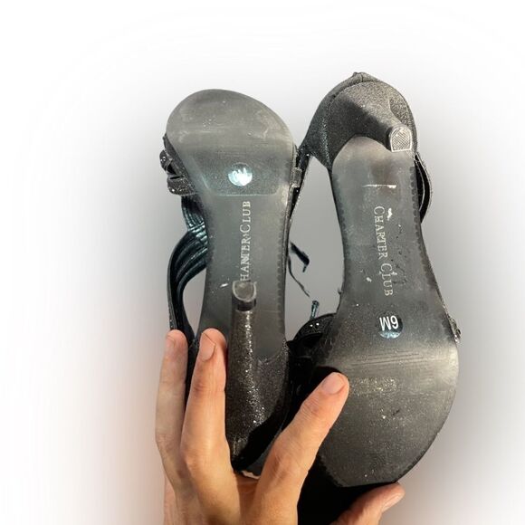 Charter Club - black sparkle heels - Picture 7 of 7